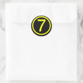 Sticker Rond 7 - numéro sept (Sac)
