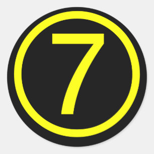 Sticker Rond 7 - numéro sept
