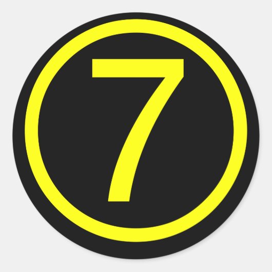 Sticker Rond 7 - numéro sept (Devant)