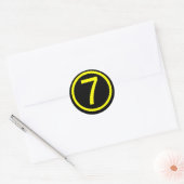 Sticker Rond 7 - numéro sept (Enveloppe)