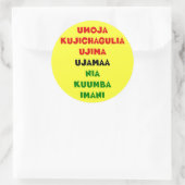 Sticker Rond 7 Principes de Kwanzaa (Sac)