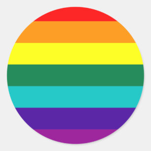 Sticker Rond 7-Stripe Rainbow Pride Flag