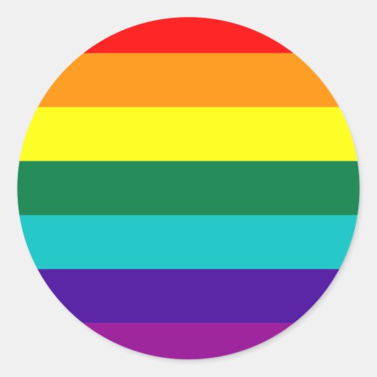 Sticker Rond 7-Stripe Rainbow Pride Flag (Devant)