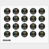 Sticker Rond 7e anniversaire Awesome 7 ans Il ressemble (Feuille)