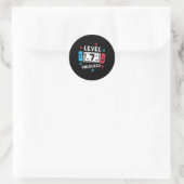 Sticker Rond 7e anniversaire Chemise garçon niveau 7 jeu vidéo  (Sac)