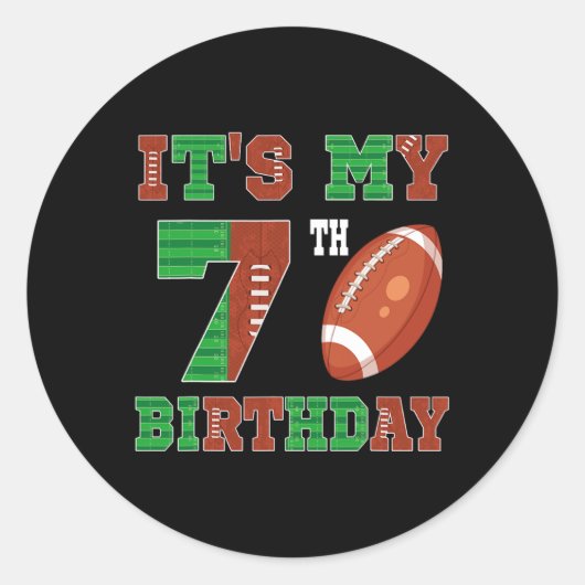 Sticker Rond 7e Anniversaire Football Thème 7 Anniversaire Foot (Devant)