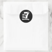 Sticker Rond 7e anniversaire Son 7 anniversaire Cadeau (Sac)