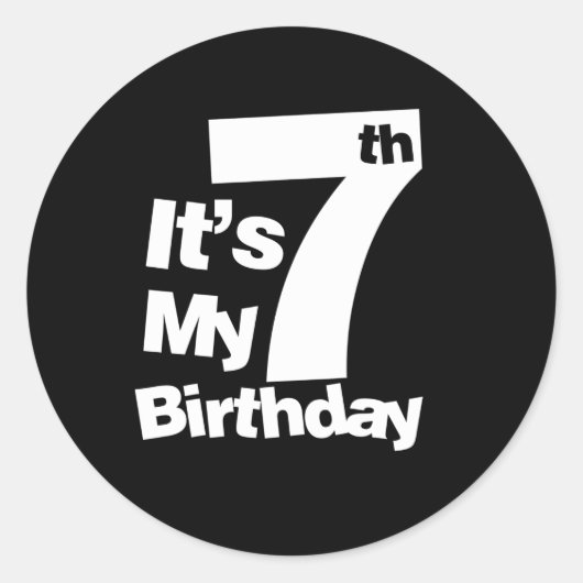 Sticker Rond 7e anniversaire Son 7 anniversaire Cadeau (Devant)