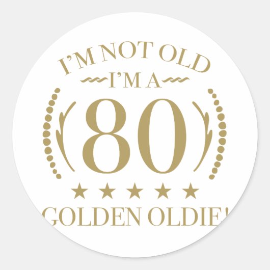 Sticker Rond 80e anniversaire Golden Oldie (Devant)