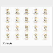 Sticker Rond 80e anniversaire minimal et élégant Gold Black 80e (Feuille)