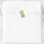 Sticker Rond 80e anniversaire - Numéro - Quatre-vingts (Sac)