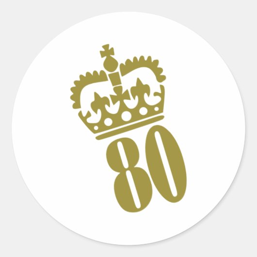 Sticker Rond 80e anniversaire - Numéro - Quatre-vingts (Devant)