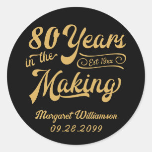 Sticker Rond 80e anniversaire ou n'importe quel anniversaire ré