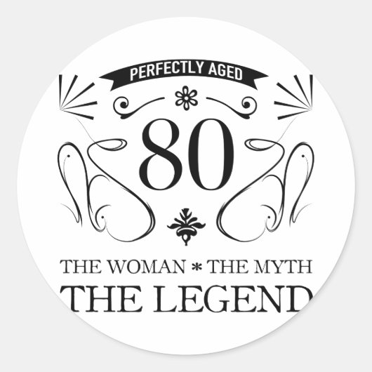 Sticker Rond 80e anniversaire pour les femmes (Devant)