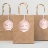 Sticker Rond 80e anniversaire rose or rousse Merci rose