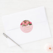 Sticker Rond 80e anniversaire Rose Roses Floral 80e (Enveloppe)