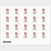 Sticker Rond 80e anniversaire Ruby Red Gold 80e (Feuille)
