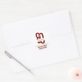 Sticker Rond 80e anniversaire Ruby Red Gold 80e (Enveloppe)