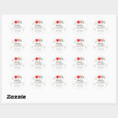 Sticker Rond 80e anniversaire Script Aquarelle Merci floral (Feuille)