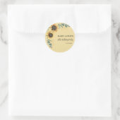 Sticker Rond 80e fête d'anniversaire tournesol floral (Sac)