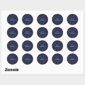 Sticker Rond 80s 90s Retro Neon Memphis Motif Anniversaire (Feuille)