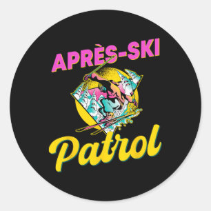 Sticker Rond 80s Retro Apres-ski patrouille porter 90s Ski