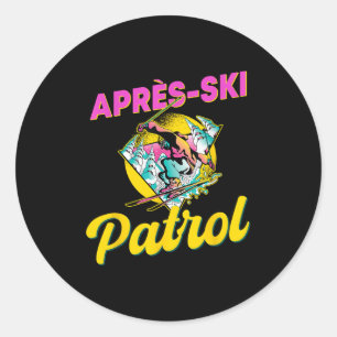 Sticker Rond 80s Retro Apres-ski patrouille porter 90s Ski