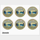 Sticker Rond [81] Golden Celtic Tree of Life [3D] (Feuille)