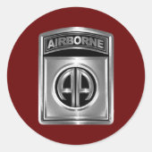 Sticker Rond 82e division aéroportée Patch métallique personnal (Devant)