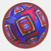 Sticker Rond 82e division aéroportée "World Globe" (Devant)