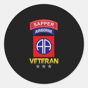 Sticker Rond 82e jupe aéroportée - 82e vétéran du sapeur aéropo