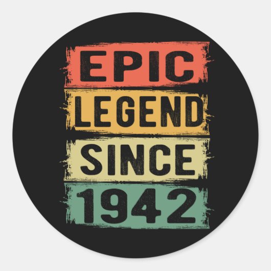 Sticker Rond 83 ans Anniversaire 1942 Epic Legend 83e anniversa (Devant)