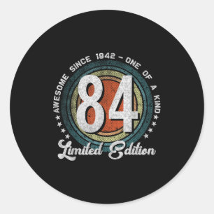 Sticker Rond 84 ans de vintage 1942 édition limitée 84e naissan