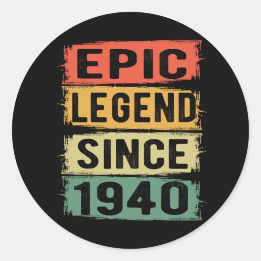 Sticker Rond 85 ans Anniversaire 1940 Epic Légende 85e annivers (Devant)