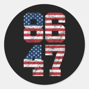 Sticker Rond 8647 Anti Trump 86 47 Retro Anti-Trump Us Flag Pre