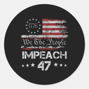 Sticker Rond 8647 Anti Trump Impeach Trump Impeach 47 Résister 