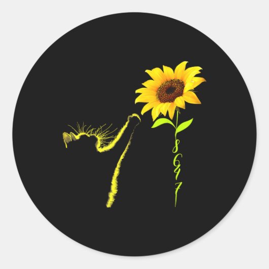 Sticker Rond 8647 Subtle Anti Trump 86 47 Chat Tournesol (Devant)
