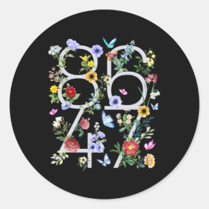 Sticker Rond 8647 Subtle Anti Trump 86 47 Floral Boho Style 1