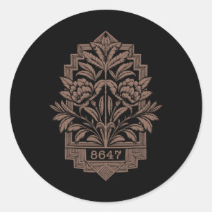Sticker Rond 8647 Subtle Anti Trump 86 47 Floral Boho Style 2