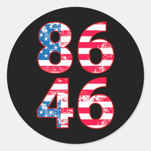 Sticker Rond 86 46 Anti Biden Pro Trump Patriotic (Devant)