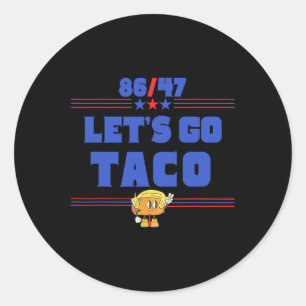 Sticker Rond 86 47 Allons Taco Us Drapeau 86 47 Patriotique Amu