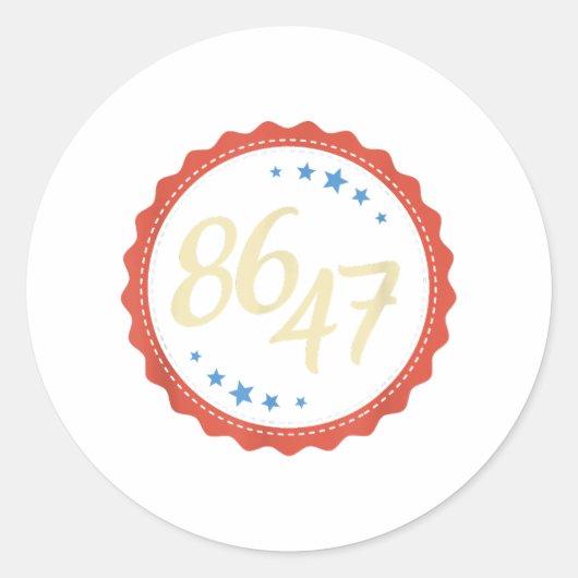 Sticker Rond 86 47 Anti Trump drôle (Devant)