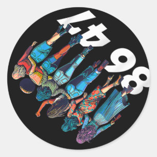 Sticker Rond 86 47 Anti Trump Drôle Femmes Filles Retro 8647 Fl