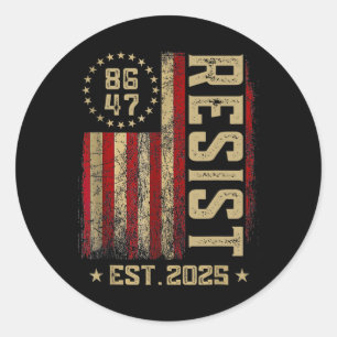 Sticker Rond 86 47 Anti Trump Résiste à l'échec Trump Impeach 4