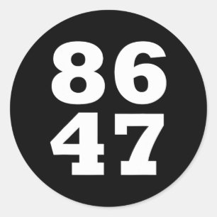 Sticker Rond 86 47 Anti-Trump Subtle Anti-Trump 8647 2