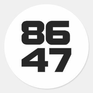 Sticker Rond 86 47 Bold Anti Trump Resist Project 2025