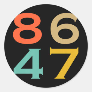 Sticker Rond 86 47 Trump contre Trump contre l'échec de Trump e