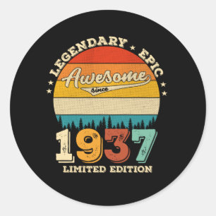 Sticker Rond 88 Ans Anniversaire 1937 Magnifique 88e anniversai