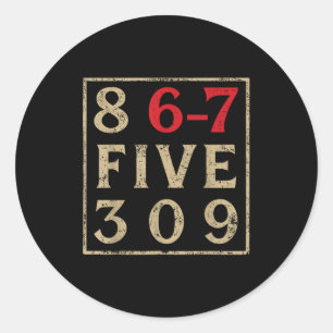 Sticker Rond 8 67 Cinq 309 Drôle Six Sept