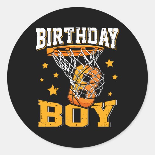 Sticker Rond 8 Anniversaire Basketball Garçon 8 Anniversaire Ba (Devant)